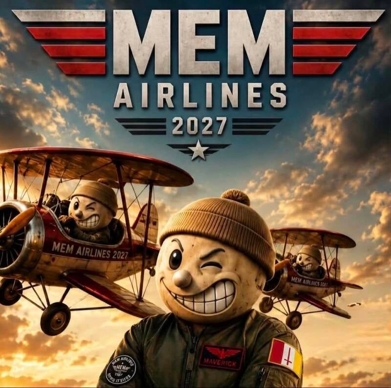 MEM Airlines 2027 openingsvisual met piloten en dubbeldekkers