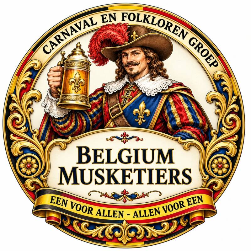 Logo Belgium Musketiers · folklore- en carnavalsvereniging uit Eeklo
