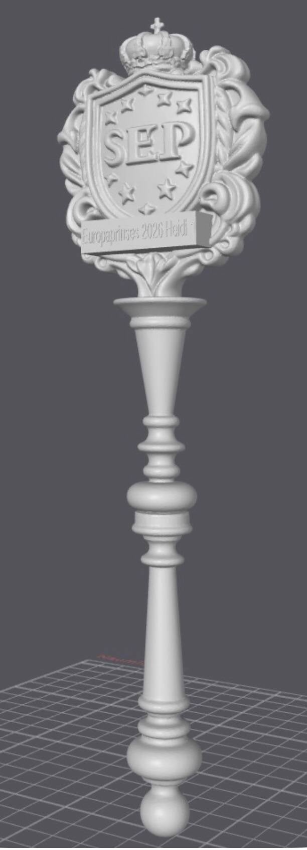 Het 3D-model van de herinneringsscepter voor Heidi I
