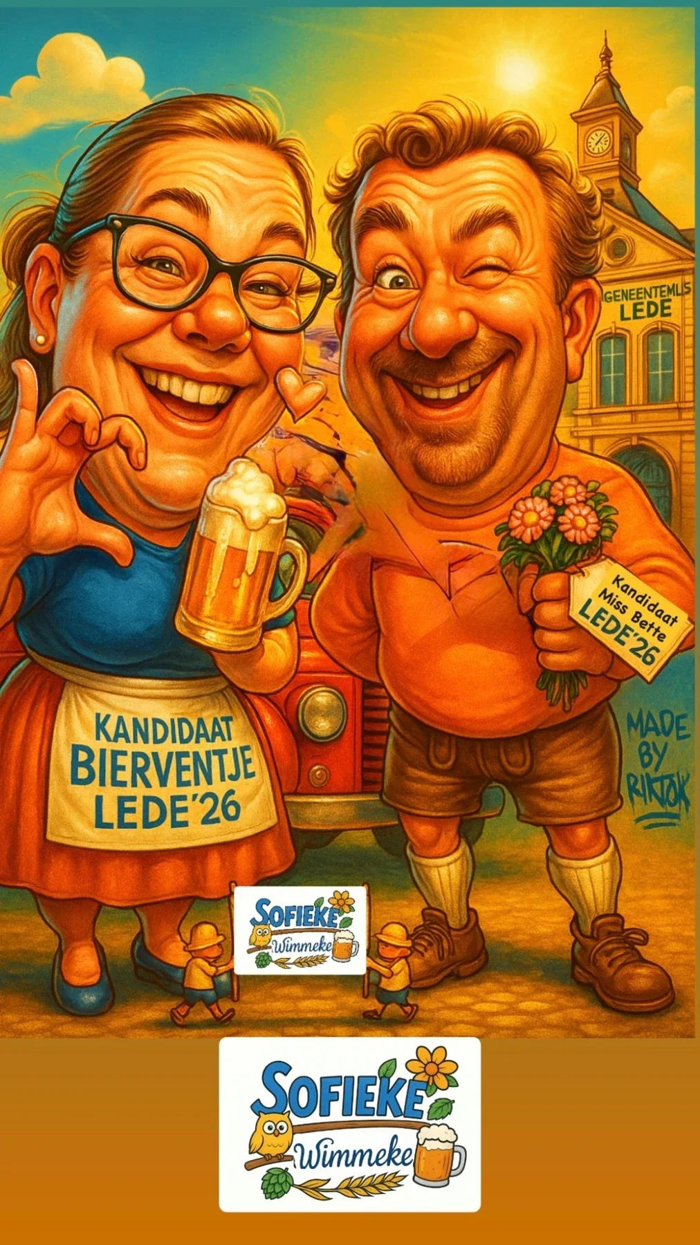 Grote campagnevisual van Sofieke en Wimmeke voor Lée 2026