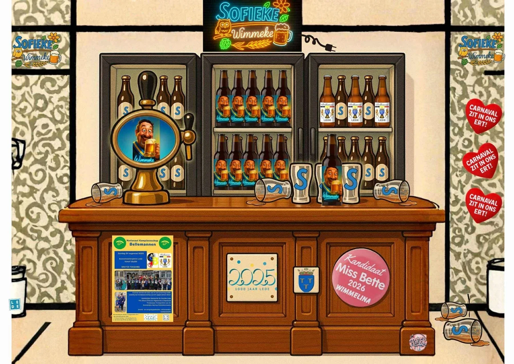 Ontwerp van een cafédecor voor de show
