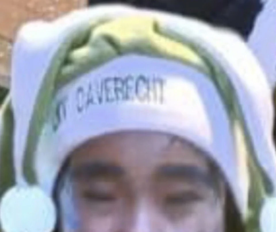 Detail van geborduurde carnavalsmuts