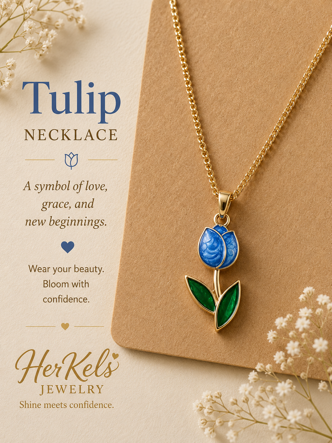 Blue Tulip Necklace