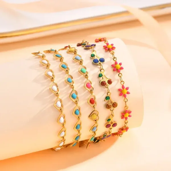 Cherry bracelets set of three.
