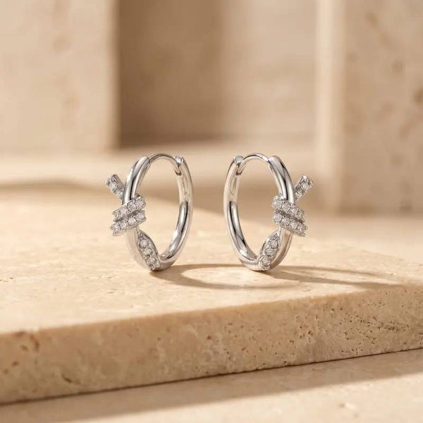 Silver Knot Hoops