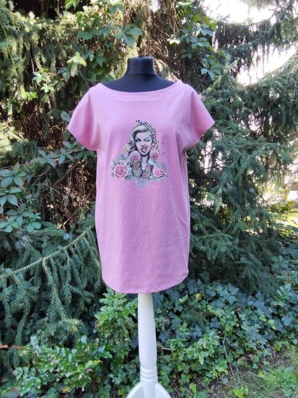 Damen Shirt gr.42 , Weinrot mit Bügelbild