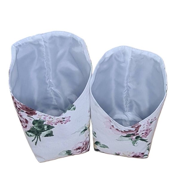 Utensilien aus Canvas Weiß Blumen 2