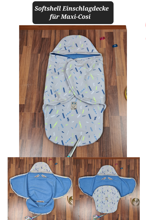 Einschlagdecke für Maxi Cosi Grau Softshell