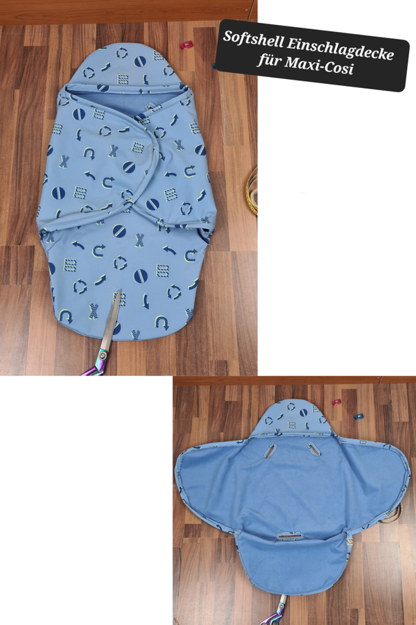 Einschlagdecke für Maxi Cosi Blau Softshell