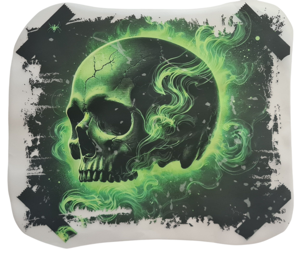 Bügelbild  Totenkopf  - leuchtet im Dunkeln