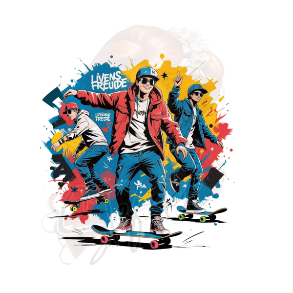 Bügelbilder verschiedene Größen * Skater Freunde *