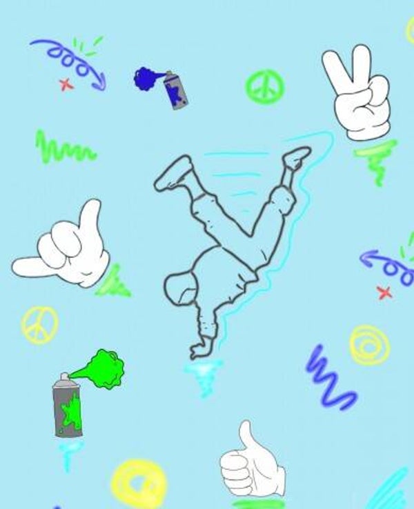 DV.59 Design Crazy Hiphop Hellblau