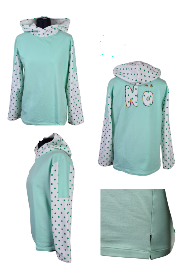Hoodie mit Nö Applikation , 164