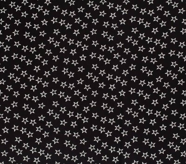 Sommerstoff Viskose Schwarz Sterne