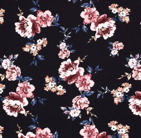 Sommerstoff Viskose Blumen Mariene