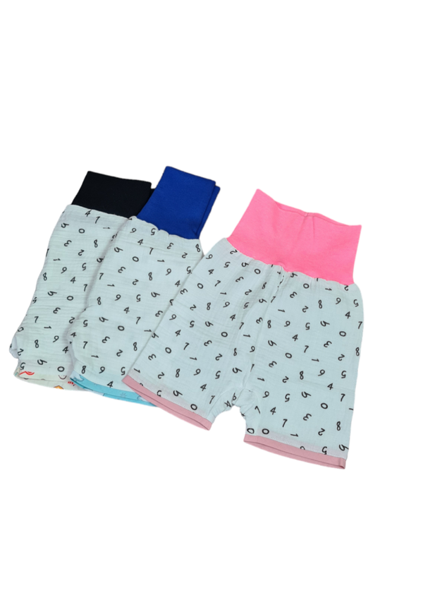 Musselin Pants in Weiß mit Zahlen 50-56