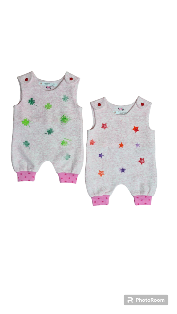 Süße Strampler "Rosa + Stempeltechnik" Frühchen gr. 44