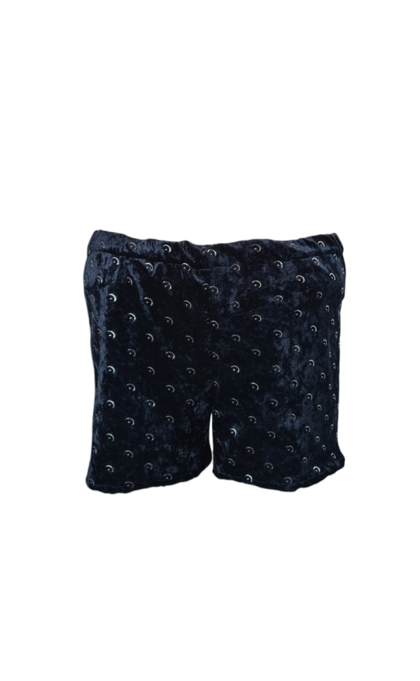 Schwarze Samt Shorts 38