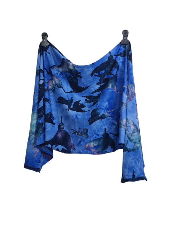 Tuch in Royalblau Animal Look