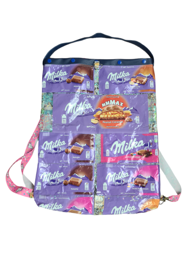 Upcycling Milka - Haribo Rucksack - Tasche