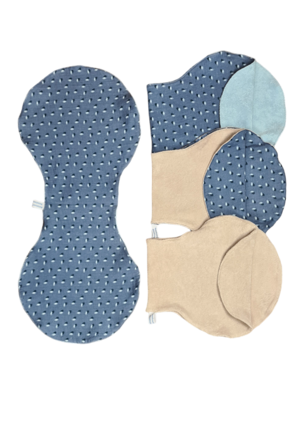 Spucktücher Jeansblau Leo , Musselin & Frottee