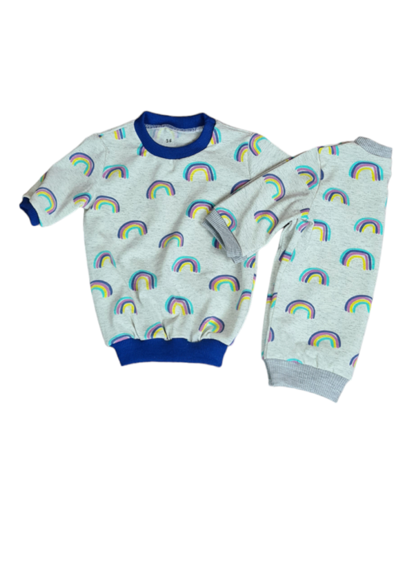 T-Shirt Hellgrau Meliert Regenbogen 56