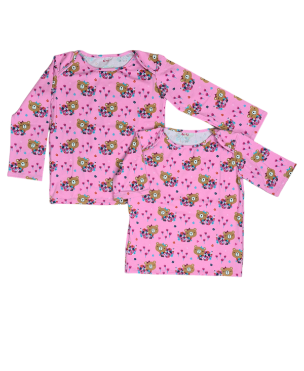 Set Rosa Blumenbär 86 - 92