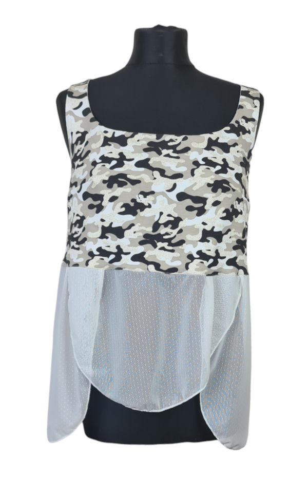Top mit Chiffon Verlängerung 38