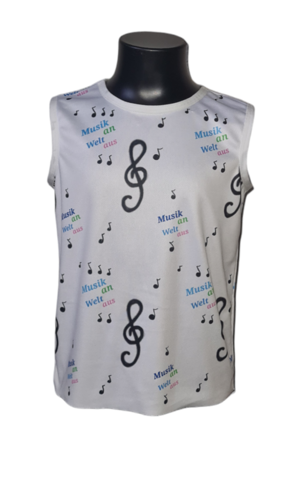 Ärmelloses Shirt Kids 122-128 " Eigenproduktion Musik an Welt aus ""