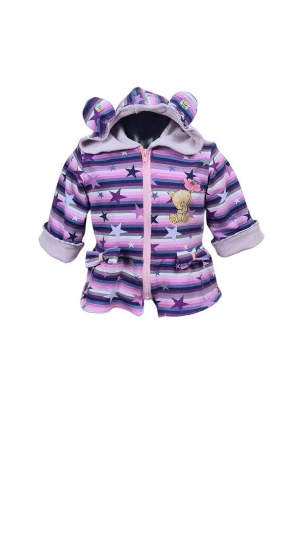 Unikat - Einzelstück Lila gestreifte Stoffjacke gr. 68/74