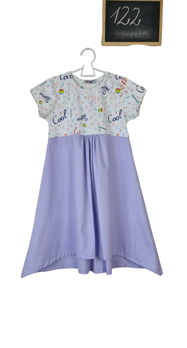 Unikat Sommerkleid Größe 122 ,Thema Schule