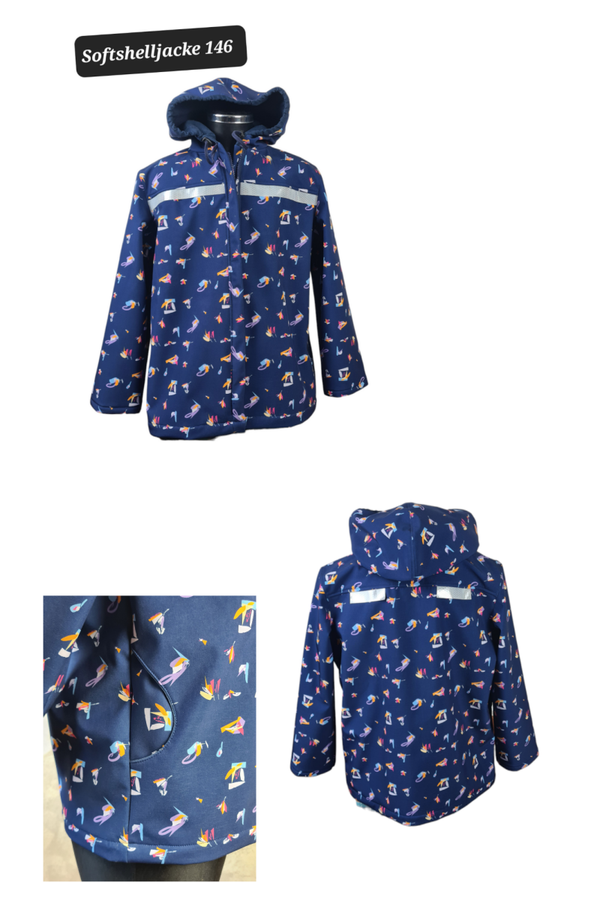 Softshell - Jacke Dunkelblau Abstrakt 146