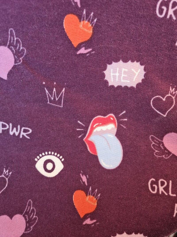 Sweat Lila Motiv Power Girl