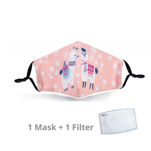 Stylish Re-usable Kids' Face Mask - Lama