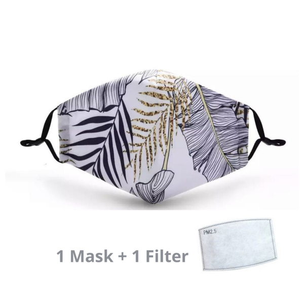 Stylish Re-usable Face Mask - Feathers