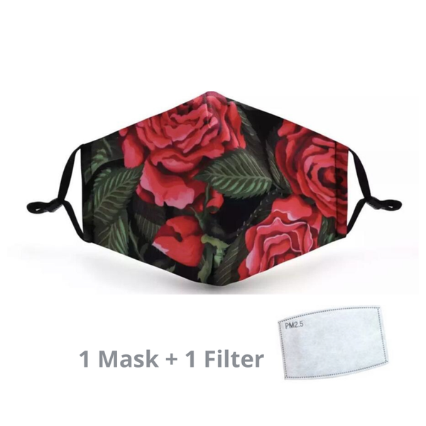 Stylish Re-usable Face Mask - Roses