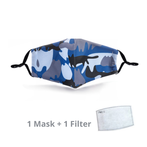 Stylish Re-usable Kids' Face Mask - Cameo Blue