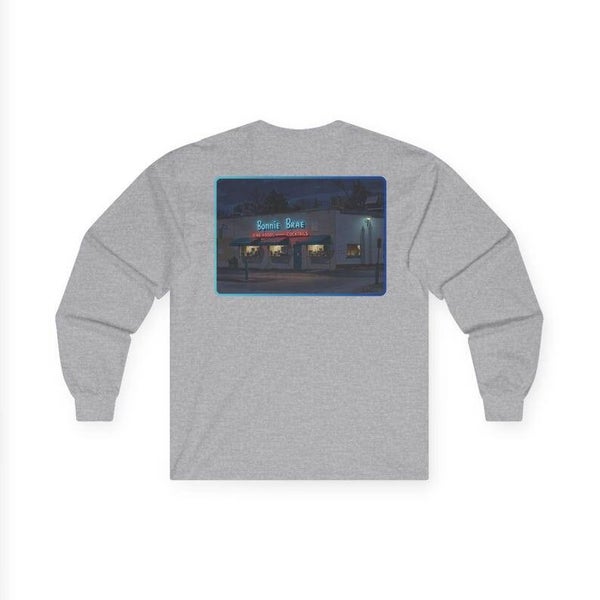 Native303 Logo Long Sleeve Tee | Bonnie Brae Tavern Nightscape Back Print - vintage Denver gear