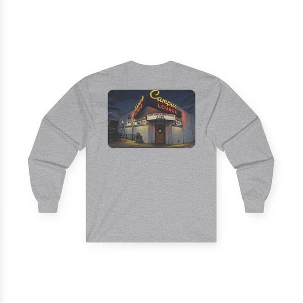 Native303 Long Sleeve Tee | Campus Lounge Nightscape Back Print - vintage Denver gear