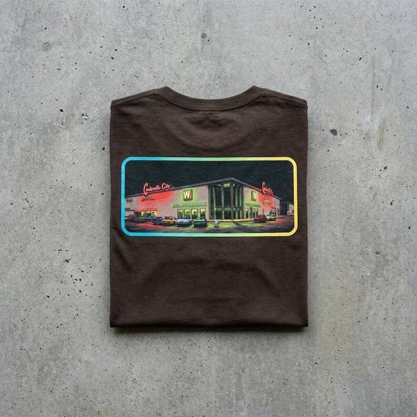 Native 303 Retro Logo Tee | Cinderella City Neon Nightscape Back Print, Colorado Inspired