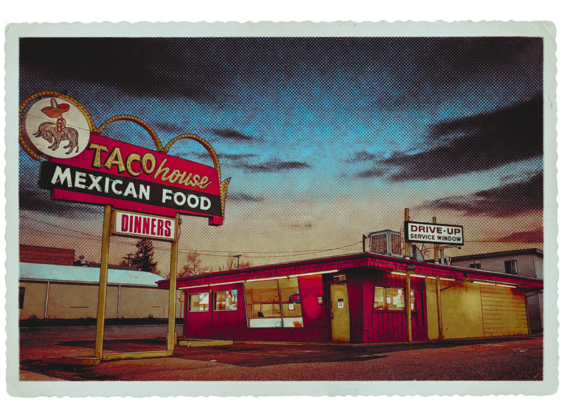 taco-house old school denver; nostalgia; retro