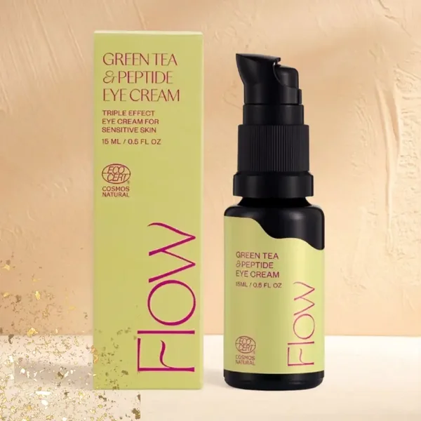 FLOW COSMETICS GREEN TEA & PEPTIDE EYE CREAM – Tehokas ja hellävarainen silmänympärysvoide (15 ml)
