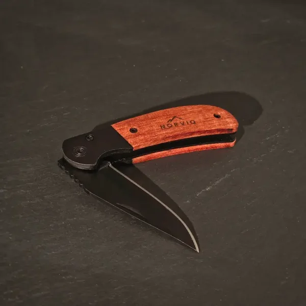 NORVIQ Field Knife – Klappbares Taschenmesser Holz & Edelstahl