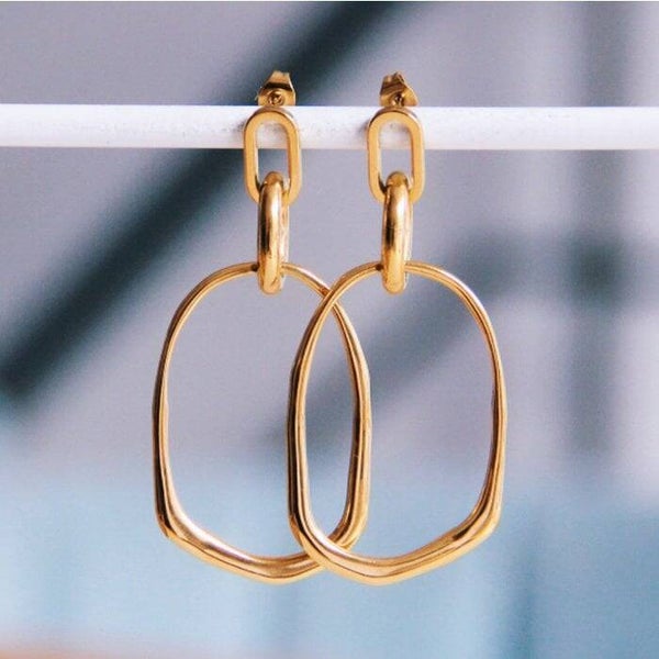 Oval Link Oorbellen – Edelstaal