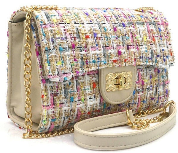 ✨ Tweed Luxe Crossbody – Colour Pop Edition ✨