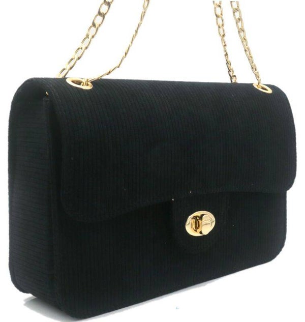 ✨ Rib Fabric Crossbody – Black Classic ✨