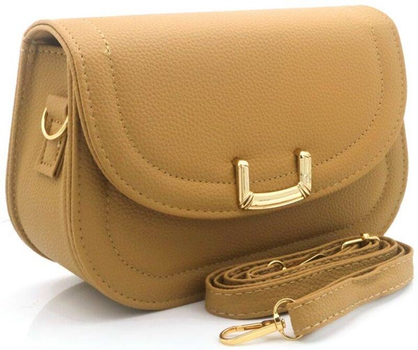 ✨ Structured Crossbody – Camel Gold Detail ✨