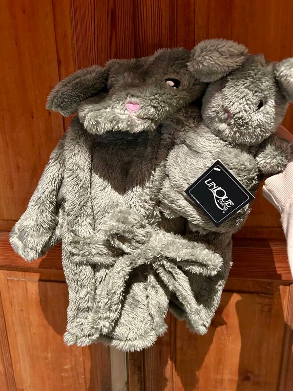 🐰 Kinderbadjas met knuffel – Konijn