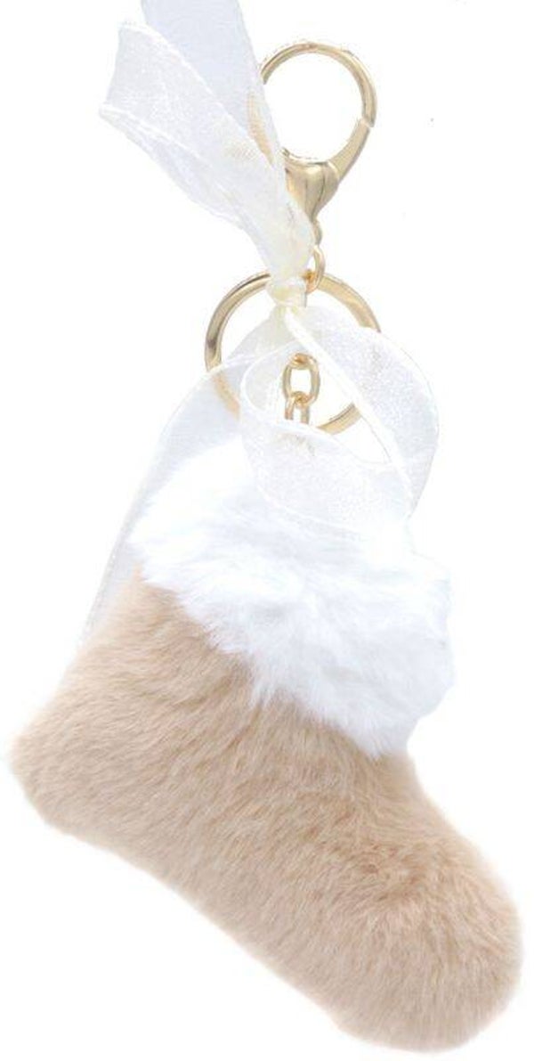🎀 Bag Charm – Cosy Stocking Beige