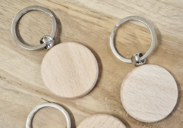 Custom Sleutelhanger hout rond